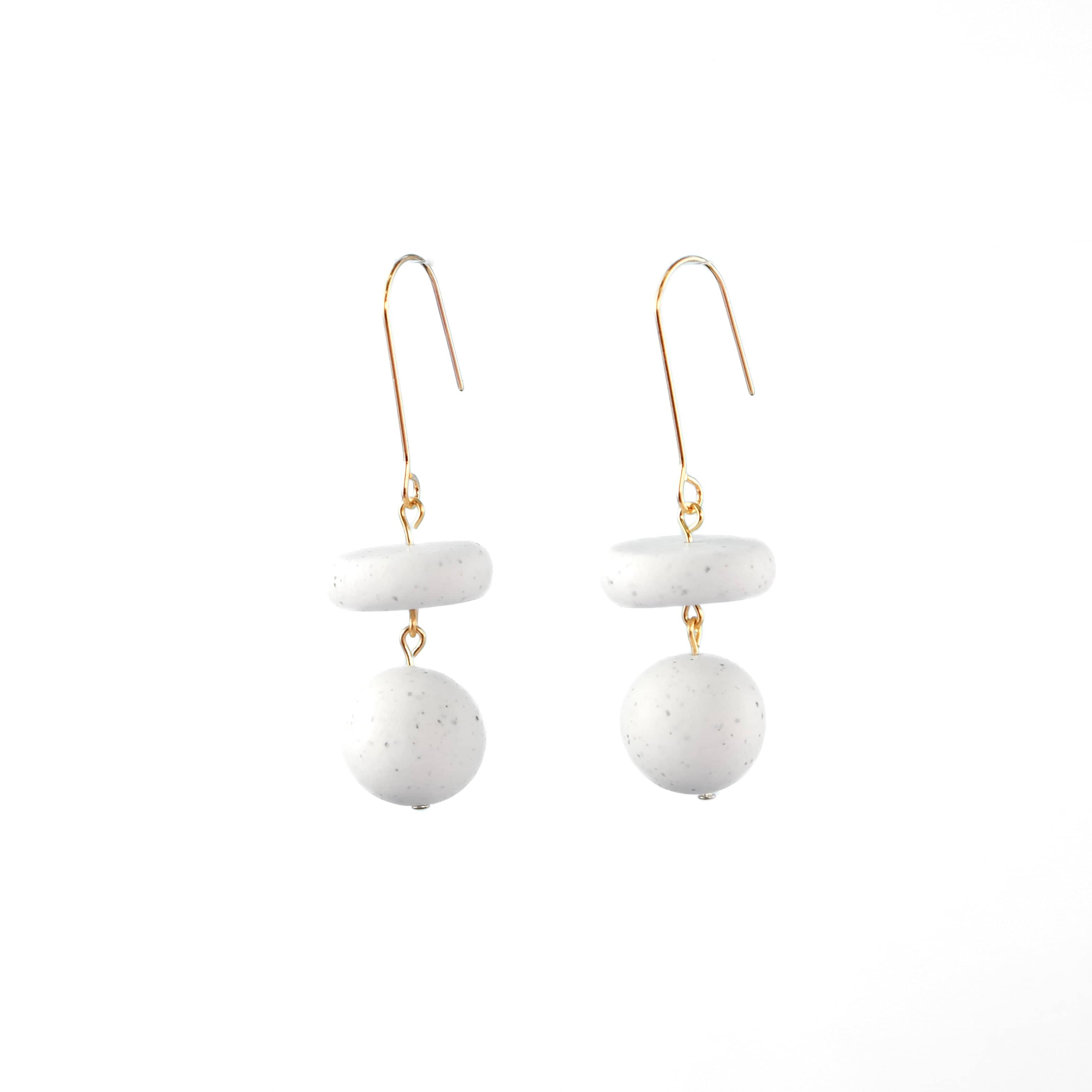 versatile, every day handmade bead dangle statement earrings #color_granite