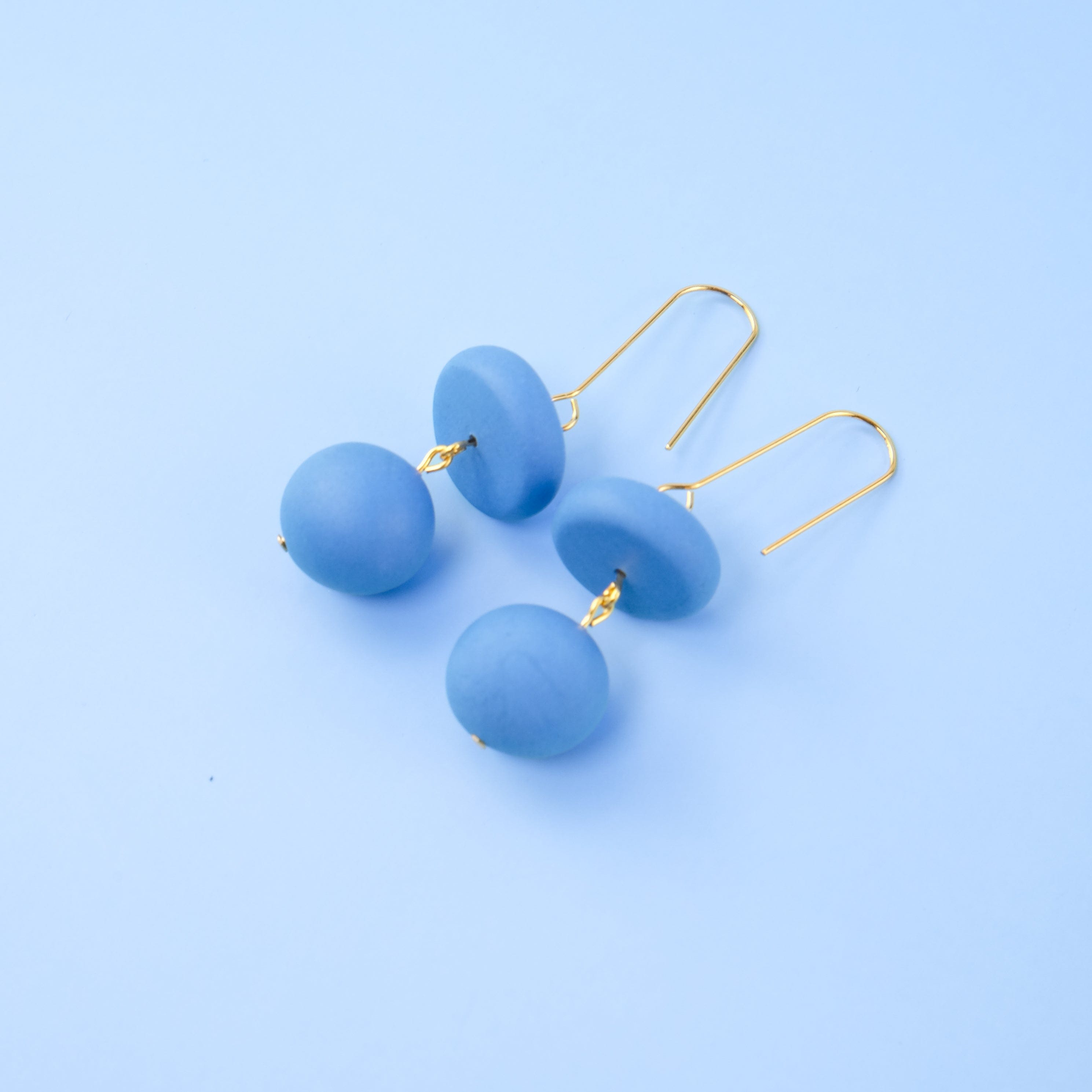 versatile, every day handmade bead dangle statement earrings #color_cornflower-blue