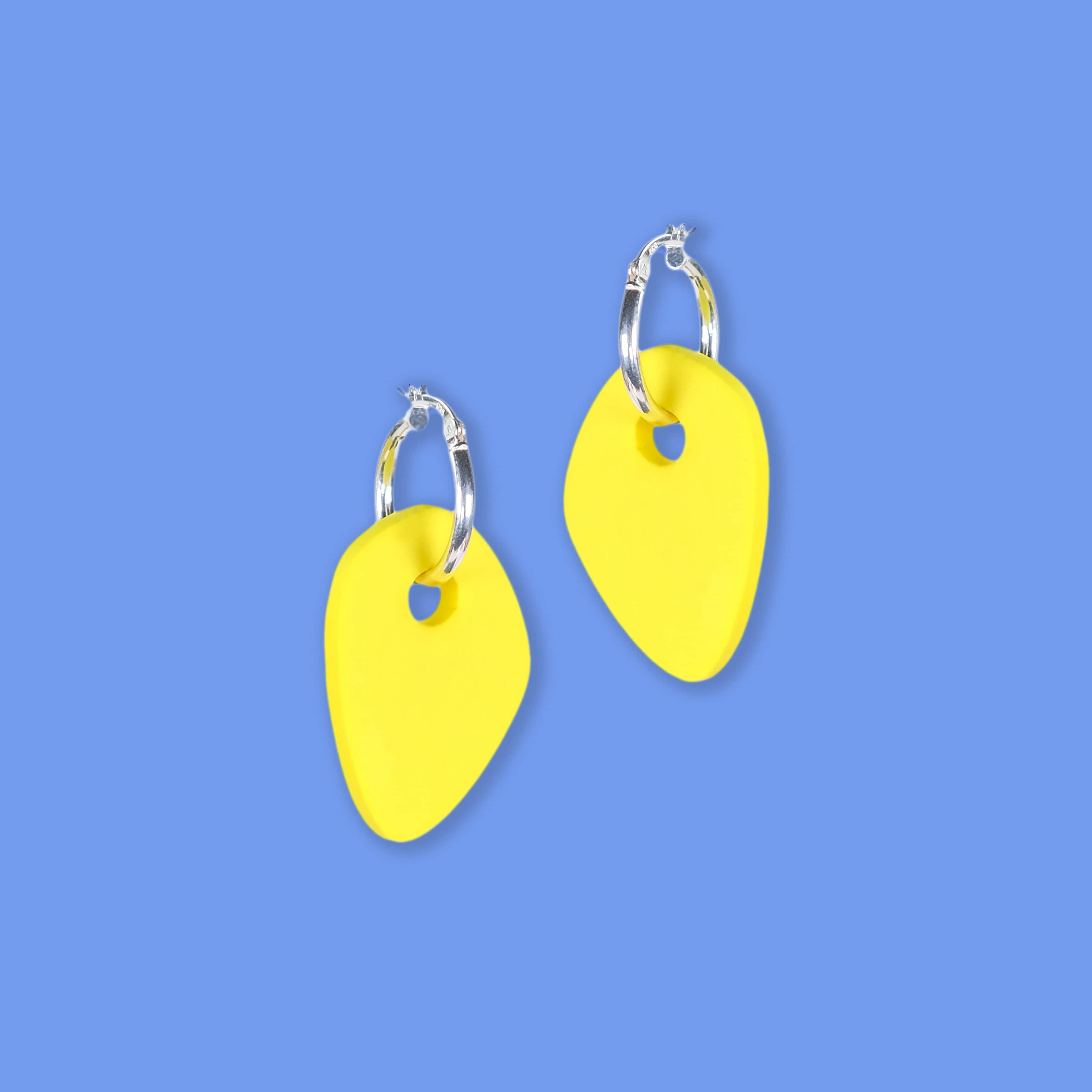 Organic shapes, artistic inspired, lightweight, dangly Calder inspired hoop earrings Calder #color_yellow