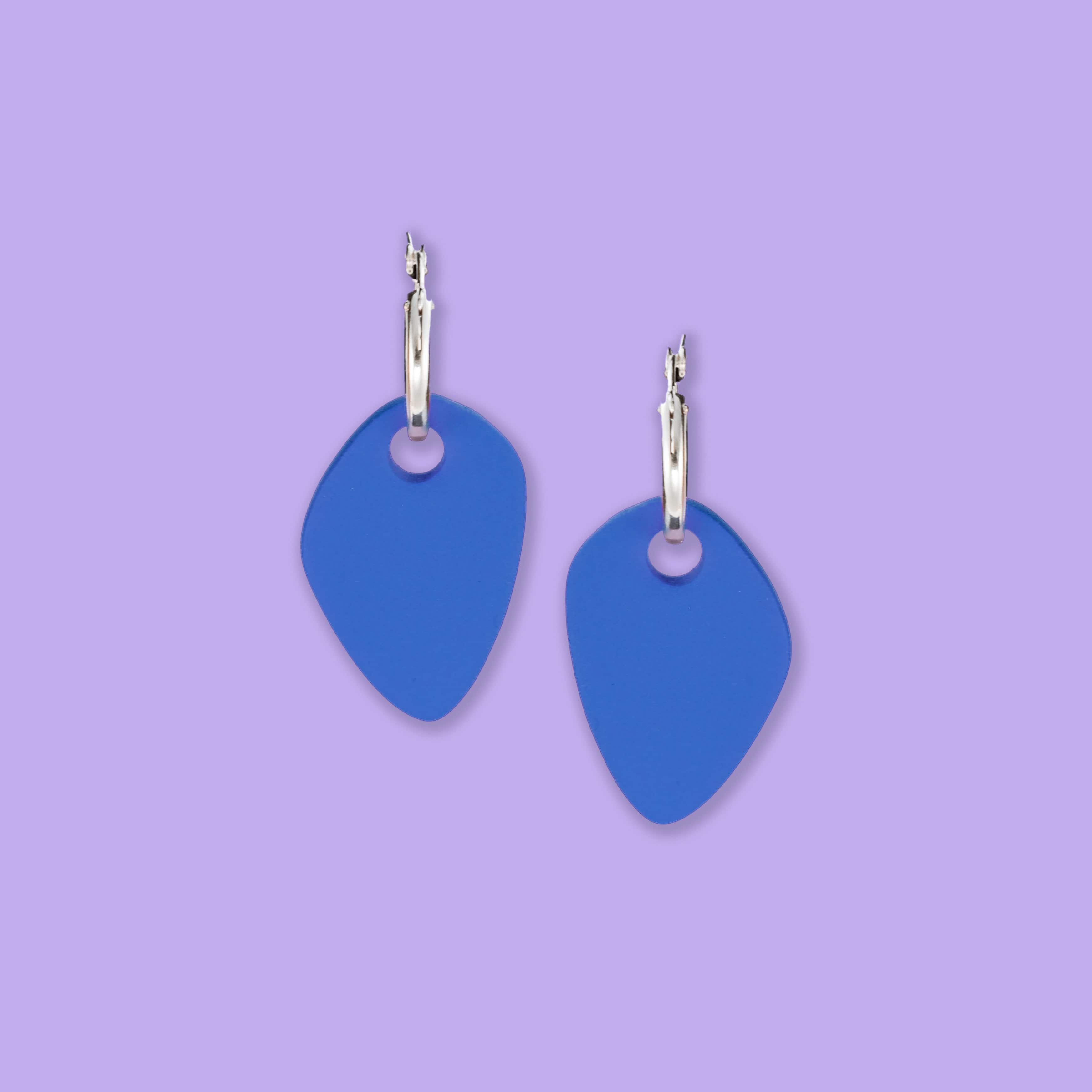 Organic shapes, artistic inspired, lightweight, dangly Calder inspired hoop earrings Calder #color_blue