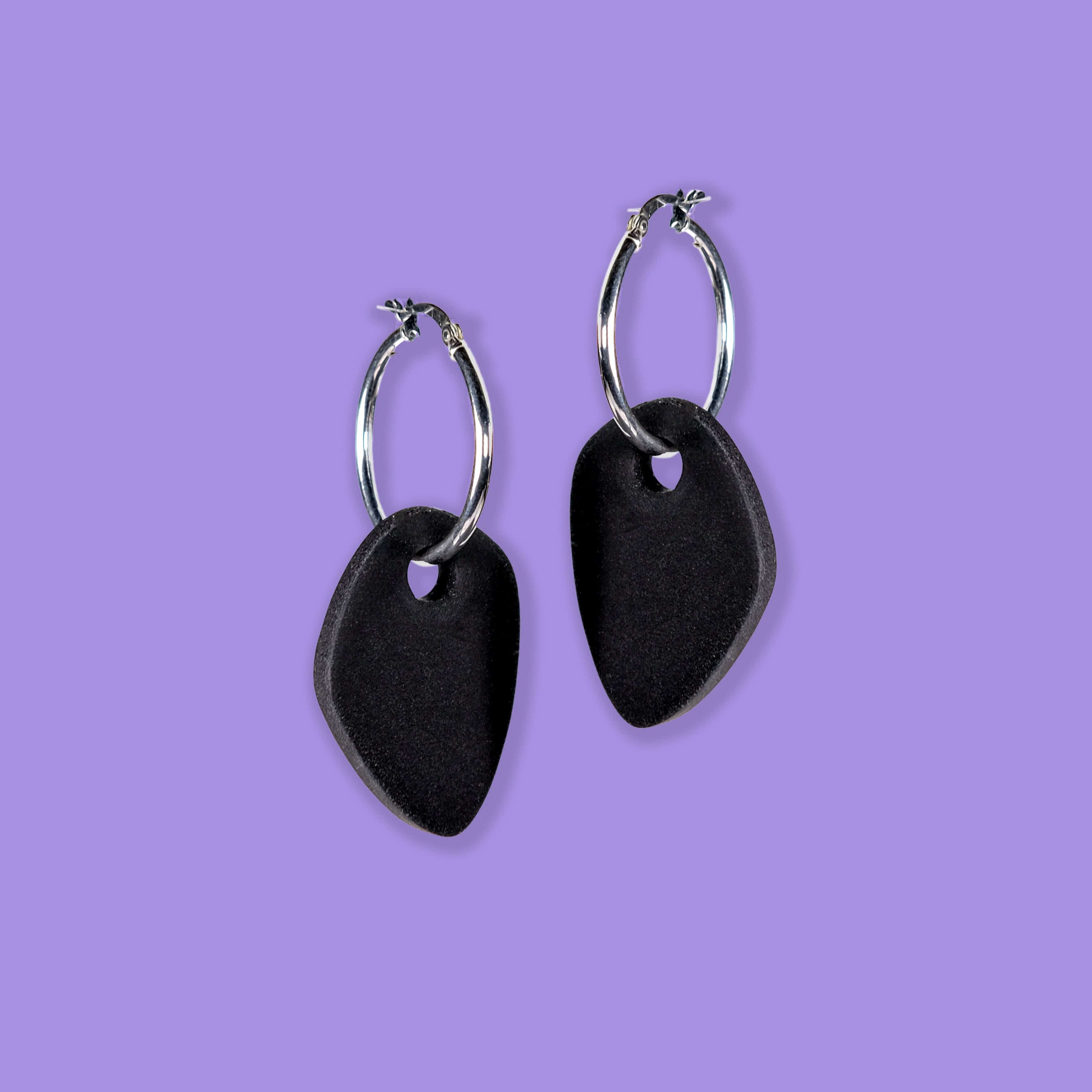 Organic shapes, artistic inspired, lightweight, dangly Calder inspired hoop earrings Calder #color_black