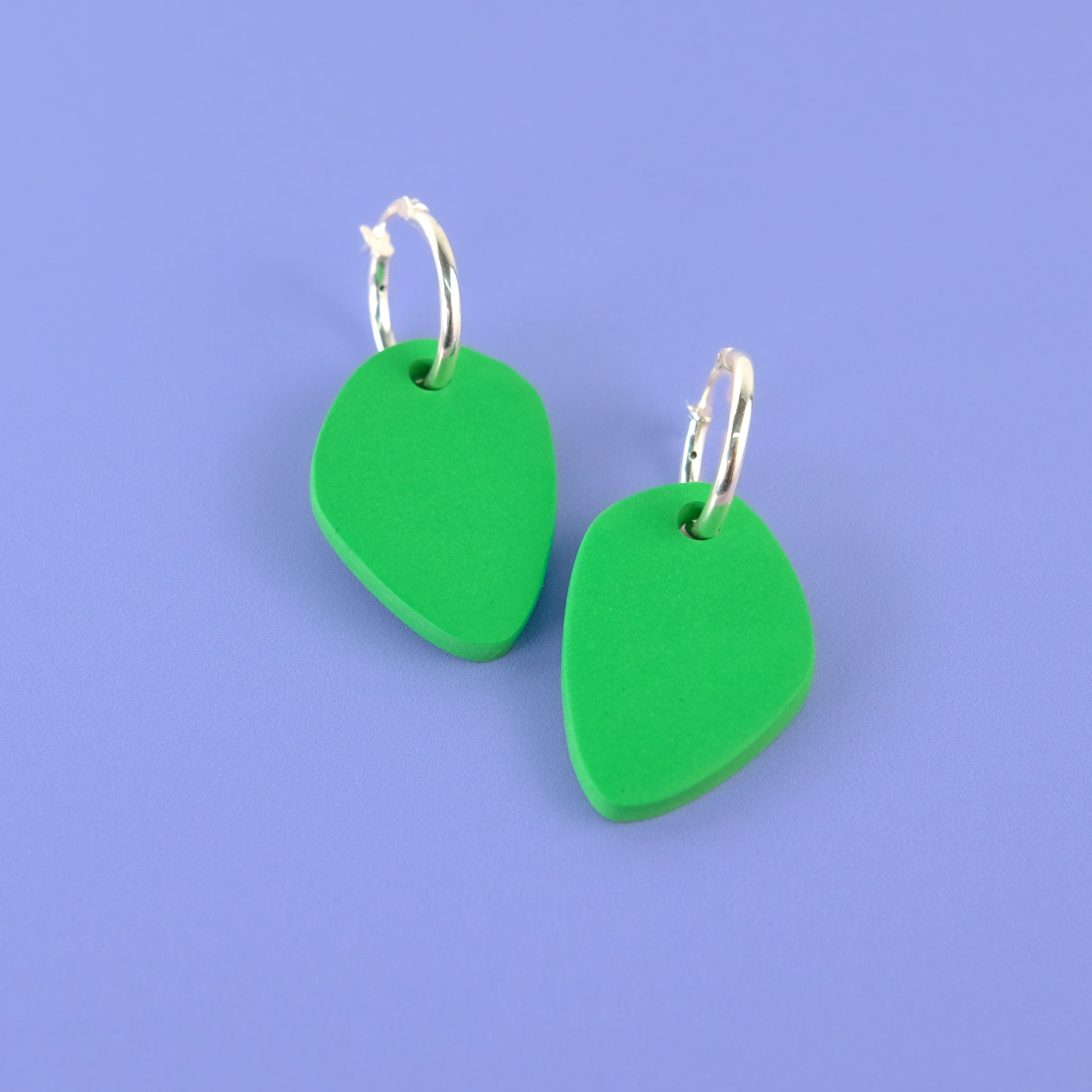 Organic shapes, artistic inspired, lightweight, dangly Calder inspired hoop earrings Calder #color_green