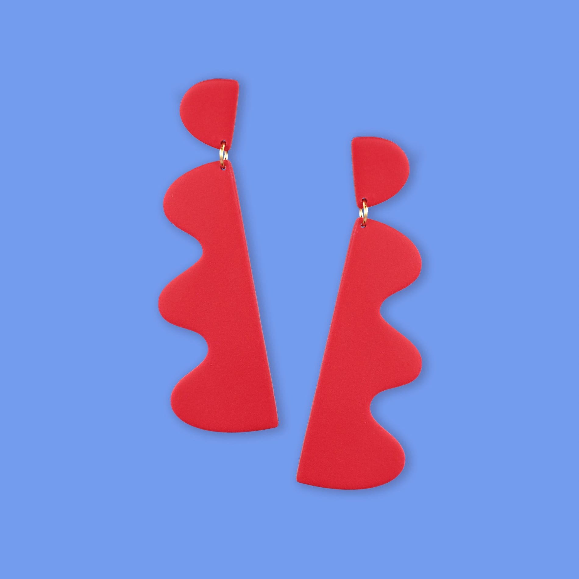 Funky and fabulous Red Wiggles statement earrings  #color_red